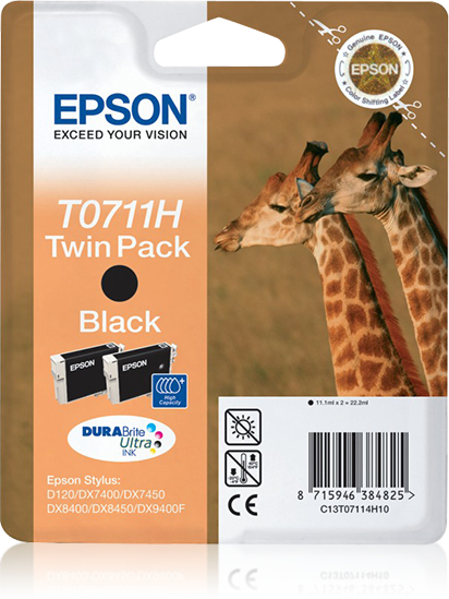 EPSON - Cartuchos ORIGINALES Inyección De Tinta INY T0711H NG PK2 (Ref.C13T07114H10)