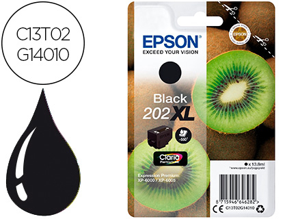 EPSON - Ink-jet 202 xl xp-6000 / xp-6005 / xp-6100 / xp-6105 negro 550 pag (Ref. C13T02G14010)