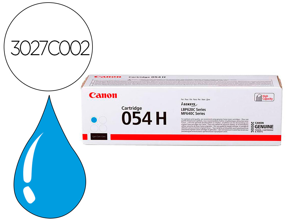 CANON - Toner 054 h lbp622 / mf641 / i-sensys lbp621 / 623 / 641 / 643 / 645 / 622 cian 2300 paginas (Ref. 3027C002)