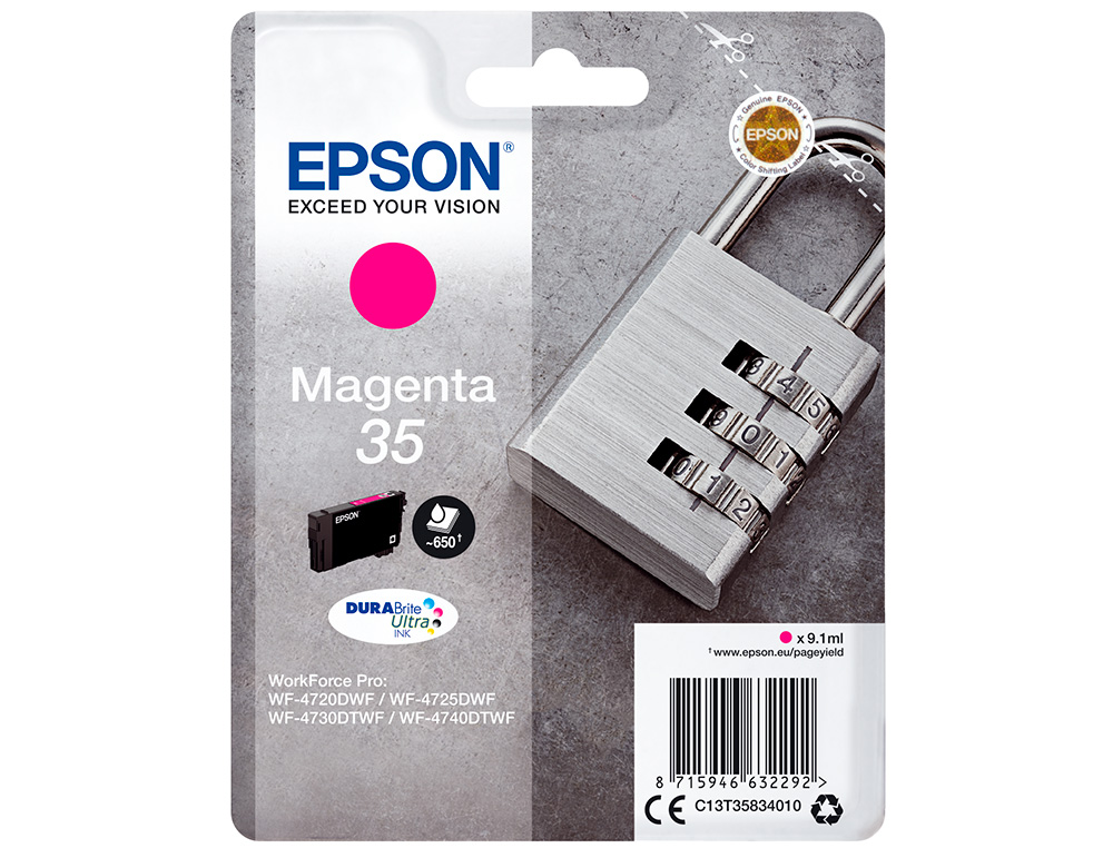 EPSON - INK-JET 35 T3583 PRO WF-4720DWF / 4725DWF / 4730DTWF / 4740DTWF MAGENTA 650 PAGINAS (Ref.C13T35834010)