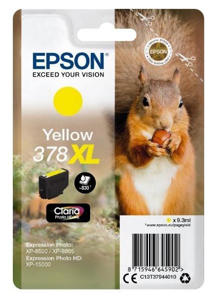 EPSON - Ink-jet 378 xl expression home xp-8605 / 8606 / xp-15000 / xp-8500 / 8505 amarillo 830 pag (Ref. C13T37944010)