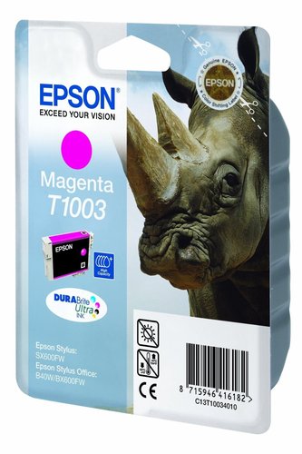EPSON - Cartuchos ORIGINALES Inyección De Tinta STYLUS OFFICE T1003 B40W / BX600FW / SX600FW MAGENTA 815 PAG (Ref.C13T100340)