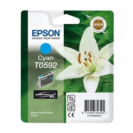 EPSON - Cartuchos ORIGINALES Inyección De Tinta T0592 Cyan 520pg 0 (Ref.C13T05924010)