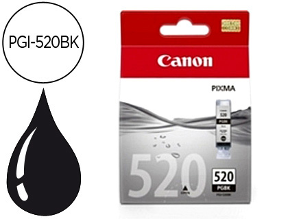 CANON - Cartuchos ORIGINALES Inyección De Tinta PGI-520BK NEGRO PIXMAIP3600/4600 (Ref.2932B001)