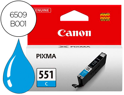CANON - Cartuchos ORIGINALES Inyección De Tinta CLI-551 Cyan 7ml (Ref.6509B001)