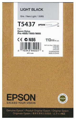 EPSON - CARTUCHO INKJET T543700 STYLUS PRO 4000/C8/9600/7600 NEGRO CLARO 110ML (Ref.C13T543700)