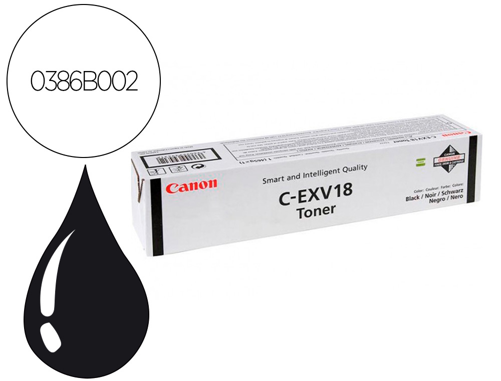 CANON - Toner exv18 ir1018 ir1020 ir1022 negro (Ref. 0386B002)
