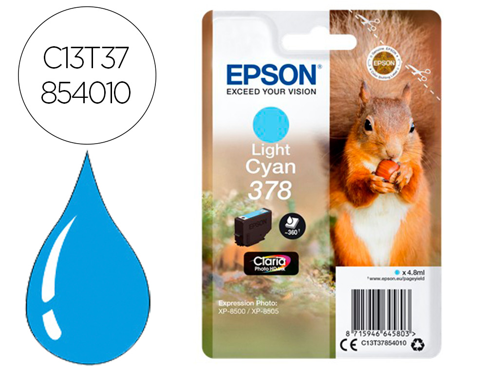 EPSON - Ink-jet 378 expression home xp-8605 / 8606 / xp-15000 / xp-8500 / 8505 cian 360 pag (Ref. C13T37854010)