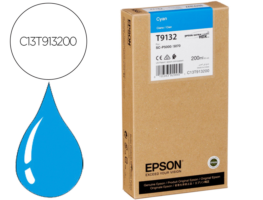 EPSON - Ink-jet t9132 cian ink 200ml (Ref. C13T913200)