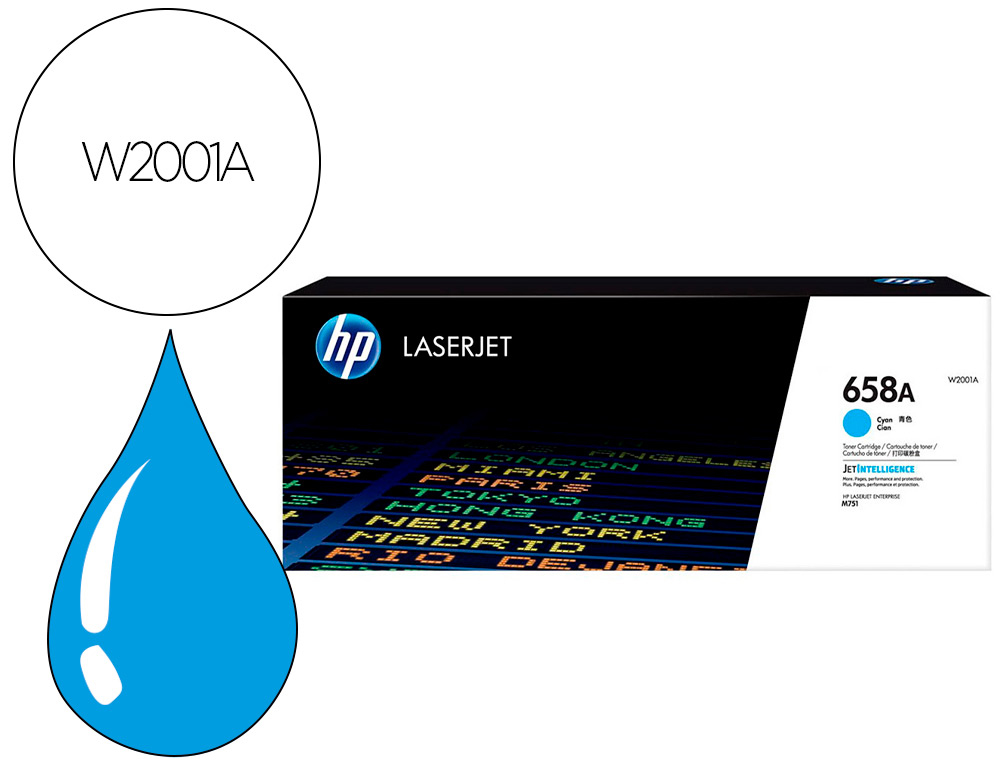 HP ( HEWLETT PACKARD ) - Toner enterprise m751toner cian 658a (Ref. W2001A)