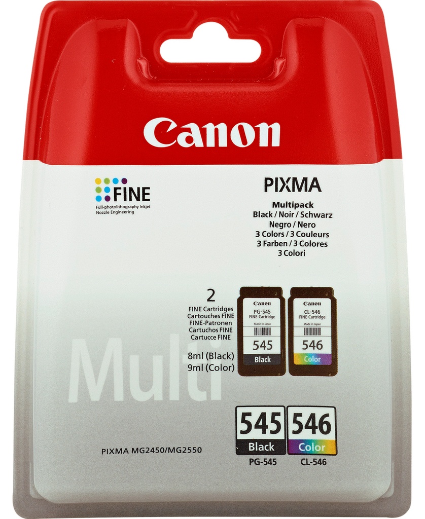 CANON - Cartuchos ORIGINALES Inyección De Tinta PG545/CL546 NG/TRI (Ref.8287B006)