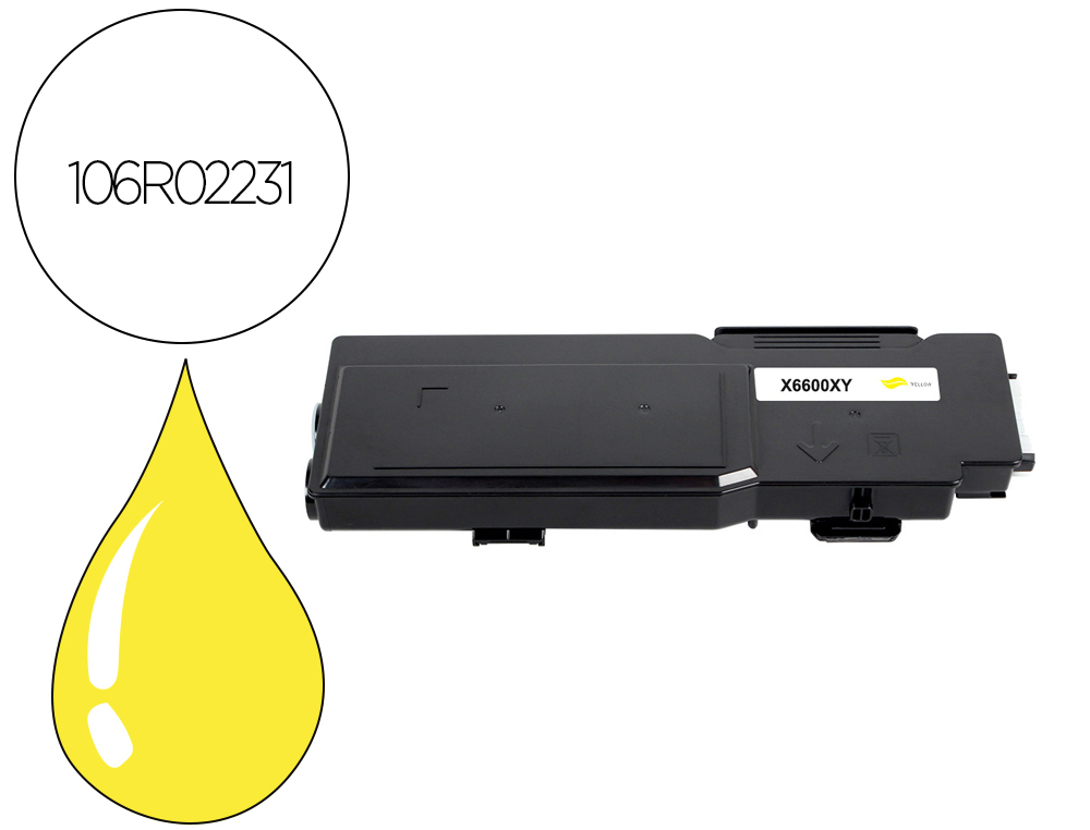 XEROX - Tinta solida phaser 6600 workcentre / 6605 amarillo 6000 paginas (Ref. 106R02231)