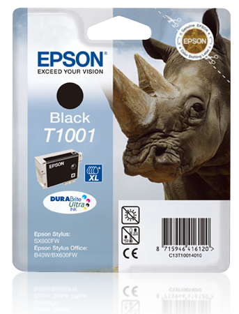 EPSON - Cartuchos ORIGINALES Inyección De Tinta STYLUS T1001 NEGRO SX515W / 600FW / 610FW / OFFICE B40W / BX600FW / 610FW - (Ref.C13T10014010)