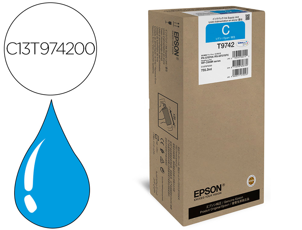 EPSON - Ink-jet workforce pro wf-c869r cian xxl ink supply unit (Ref. C13T974200)
