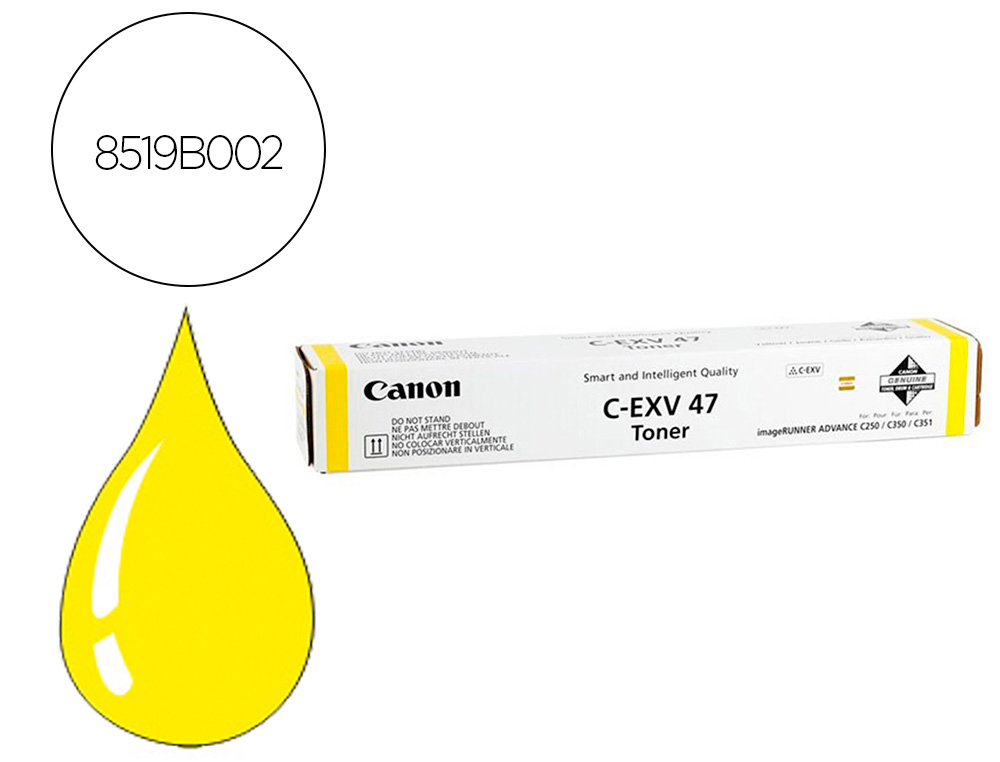 CANON - Toner exv47y ir advance c250 c350 amarillo (Ref. 8519B002)