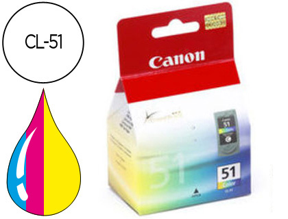 CANON - Cartuchos ORIGINALES Inyección De Tinta CL-51 Tricolor (Ref.0618B001)