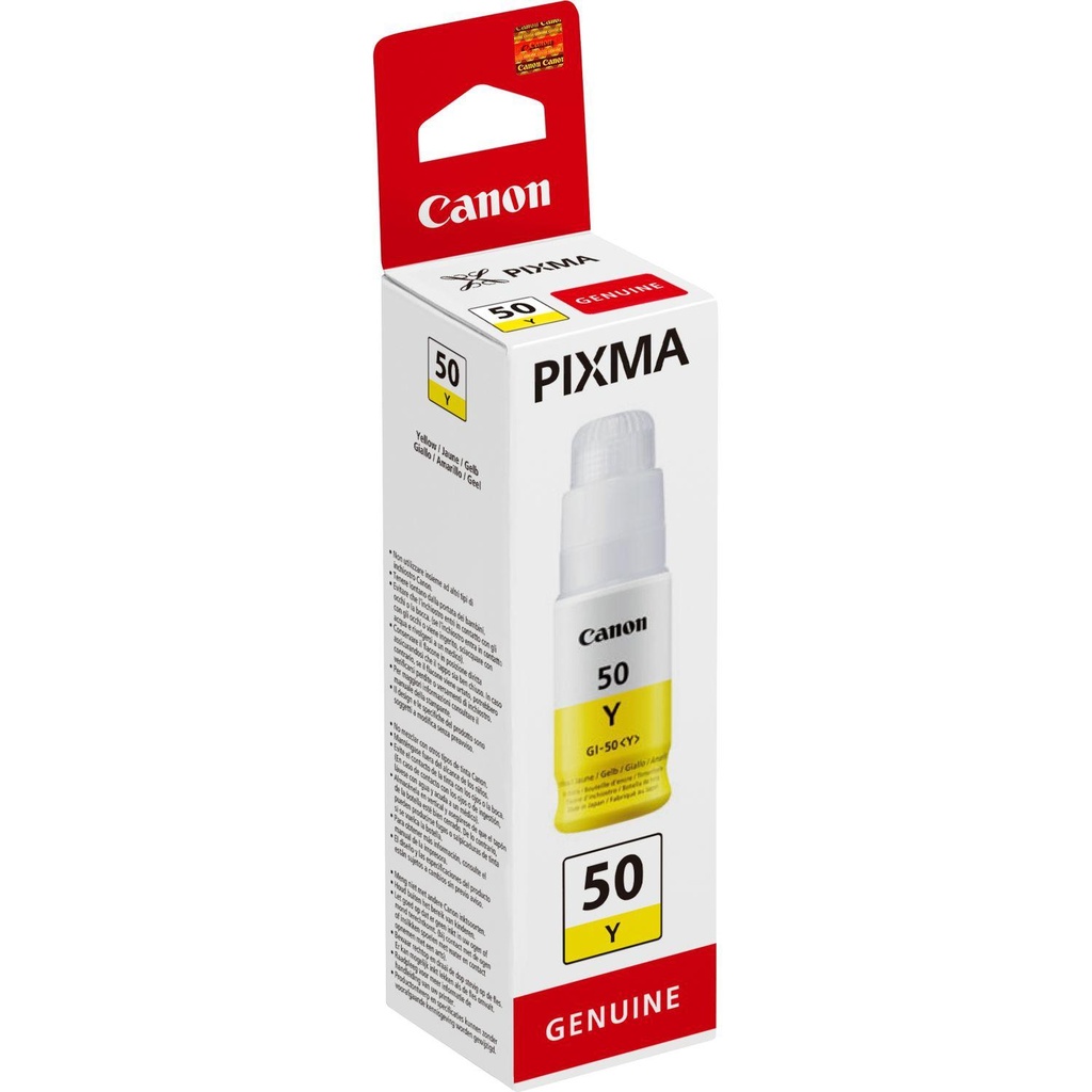 CANON - Tinta gi-50y para pixma g5050/g6050/g7050/gm2050/ gm4052 amarillo 7700 paginas (Ref. 3405C001)
