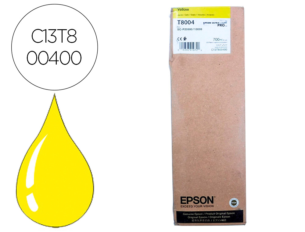 EPSON - Ink-jet singlepack amarillo t800400 ultrachrome pro 700ml (Ref. C13T800400)