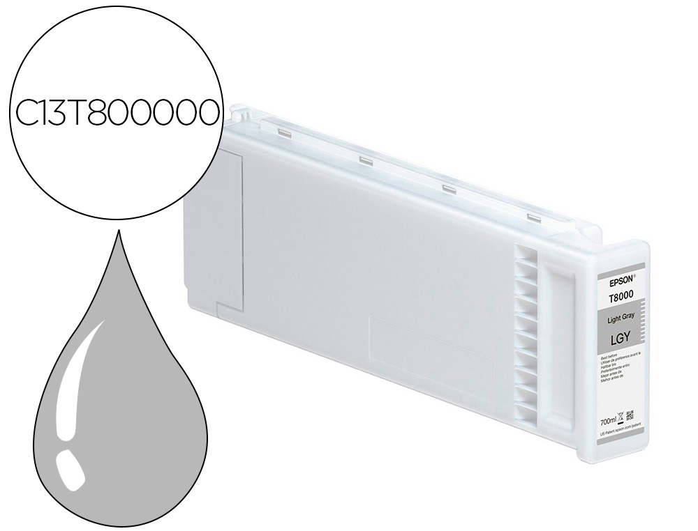 EPSON - Ink-jet singlepack light gray t800000 ultrachrome pro 700ml (Ref. C13T800000)