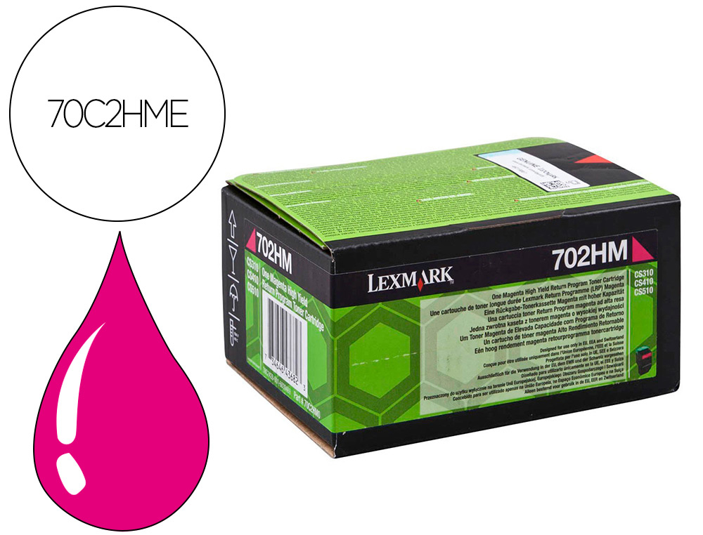 LEXMARK - Toner laser 702hme cs310dn / cs410 dn magenta 3000 paginas (Ref. 70C2HME)