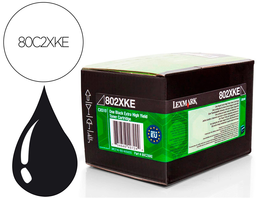 LEXMARK - Toner laser 80c2xke negro 8000 paginas (Ref. 80C2XKE)