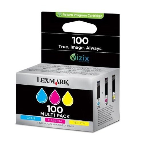 LEXMARK - Cartuchos ORIGINALES Inyección De Tinta Nº100 Cyan, amarillo y magenta Pack 3 (Ref.14N0849)