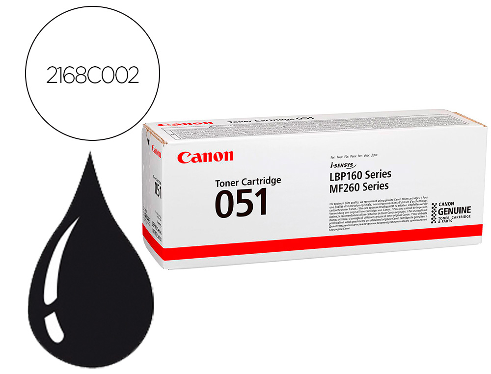 CANON - Toner 051 1700p isensys lbp162 negro (Ref. 2168C002)