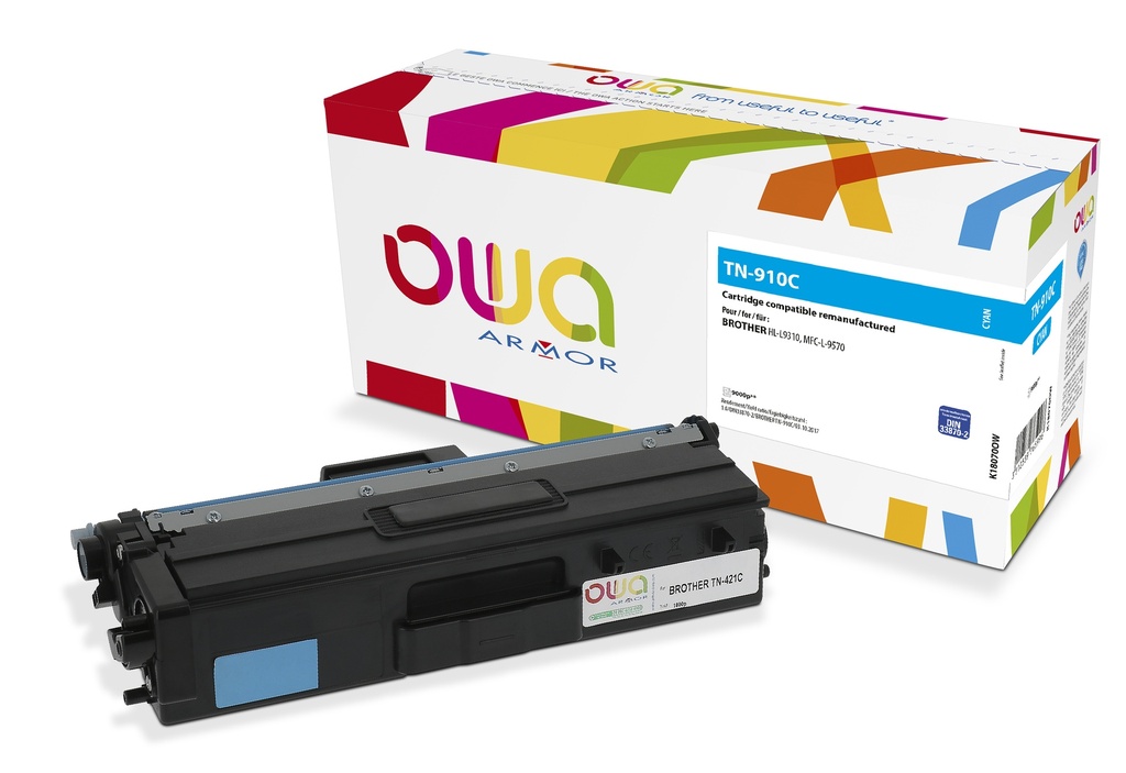 ARMOR - OWA - Toner REMANUFACTURADO CIAN para BROTHER HL-L9310, MFC-L-9570 TN910C (Ref.K18070OW)