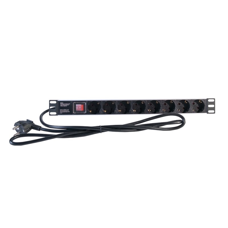 2LAN - Regleta 19" 8 Schukos Interruptor (Ref.REG8SCHINT)