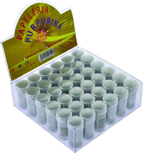 ABACO - PURPURINA (bote) PLATA EXPOSITOR de 36 (Ref.403/48190)