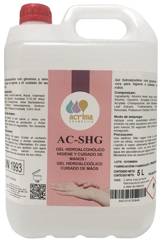 ACRIMA - DESINFECTANTE DE MANOS GEL HIDROALCOHOLICO 5 LITROS (Ref.AC05034)