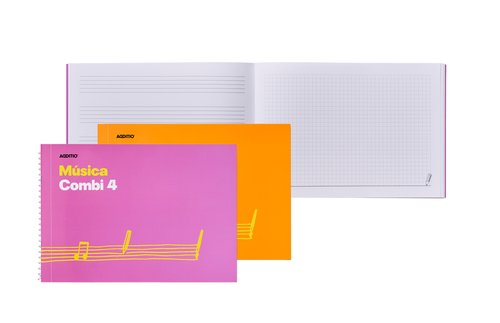 ADDITIO - BLOC de MUSICA COMBI 4 PENTAGRAMAS 24x17 Y HOJAS MICROPERFORADAS APDO. (Ref.M45)