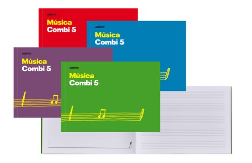 ADDITIO - BLOC de MUSICA COMBI 5 PENTAGRAMAS 24x17 Y HOJAS MICROPERFORADAS APDO. (Ref.M55)