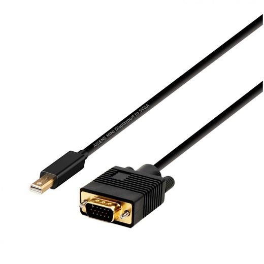 AISENS - CABLE CONVERSOR MINI DP A VGA, MINI DP/M-VGA/M, NEGRO, 2.0M (Ref.A125-0362)