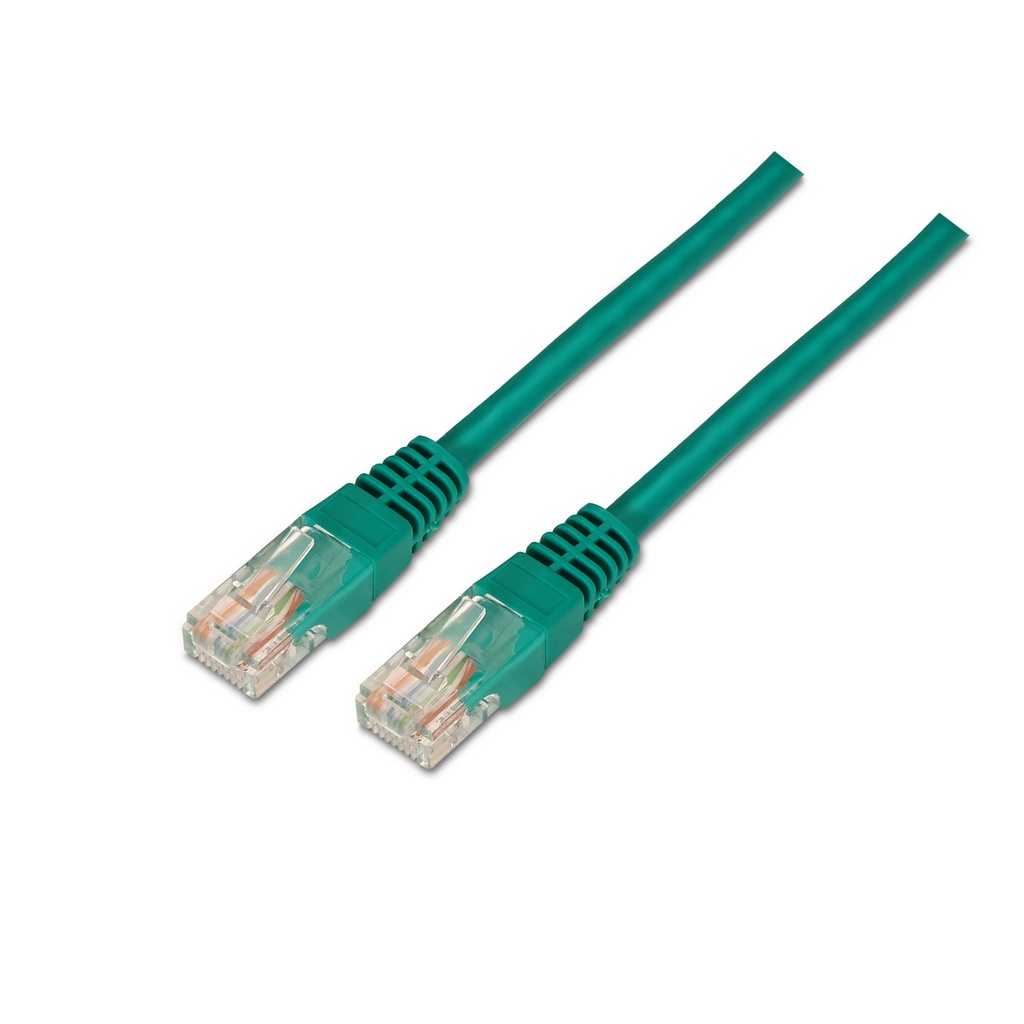 AISENS - CABLE DE RED LATIGUILLO RJ45 CAT.5E UTP AWG24, VERDE, 0.5M (Ref.A133-0193)