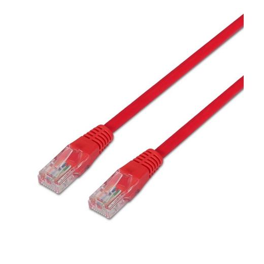 AISENS - CABLE DE RED LATIGUILLO RJ45 CAT.6 UTP AWG24, ROJO, 0.5M (Ref.A135-0237)