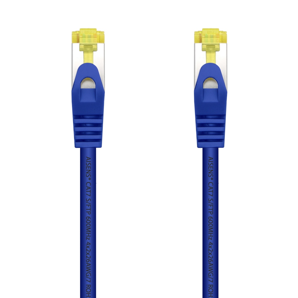AISENS - CABLE DE RED LATIGUILLO RJ45 LSZH CAT.7 600 MHZ S/FTP PIMF AWG26, AZUL, 0.5M (Ref.A146-0477)
