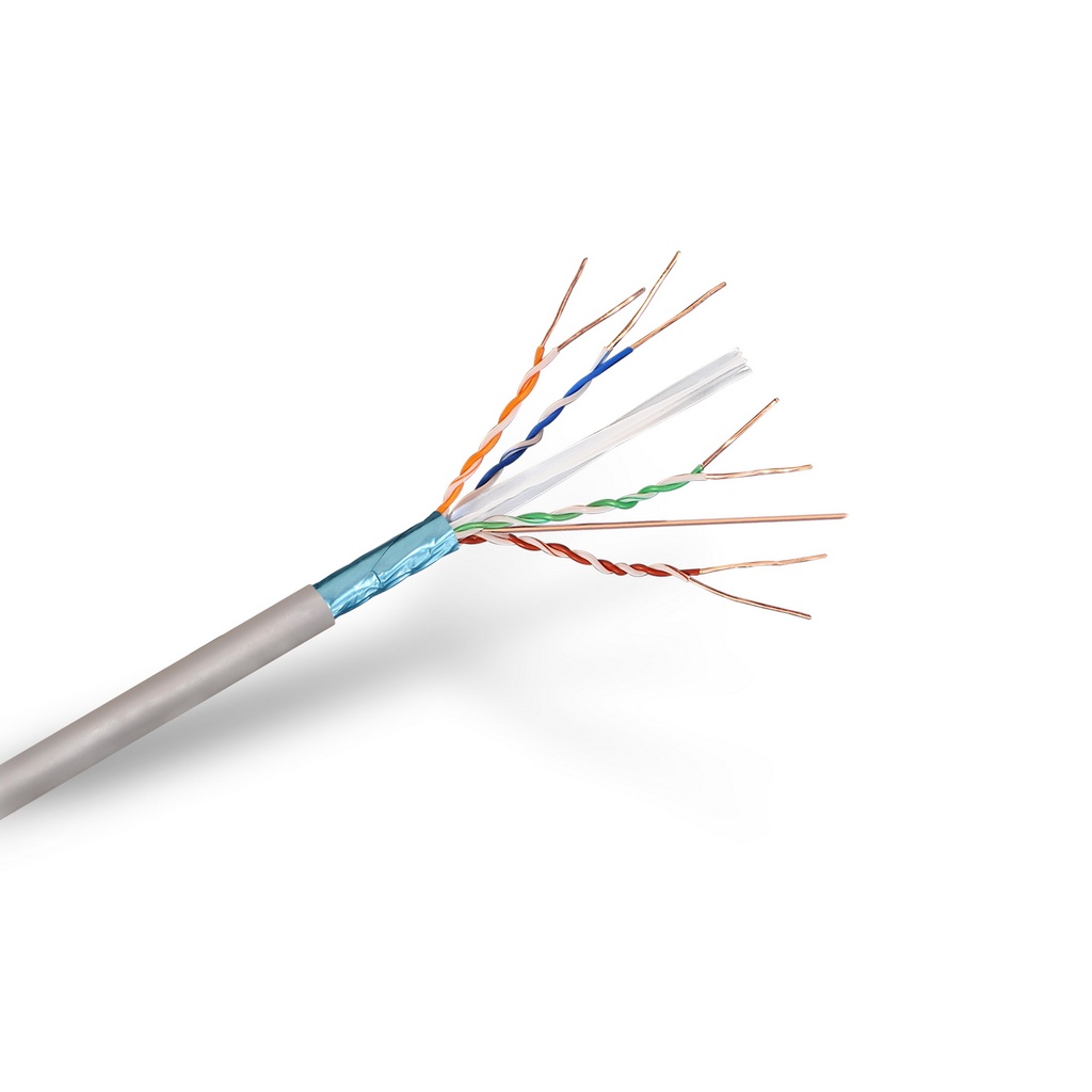 AISENS - CABLE DE RED RJ45 CAT.6 FTP RÍGIDO AWG24, GRIS, 100M (Ref.A136-0281)