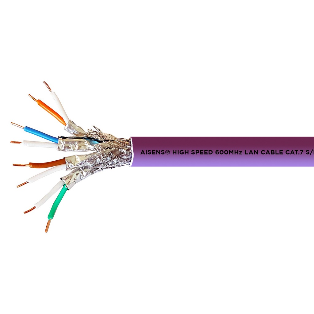AISENS - CABLE DE RED RJ45 LSZH CPR ECA CAT.7 600 MHZ S/FTP AWG23, VIOLETA, 305M (Ref.A146-0368)