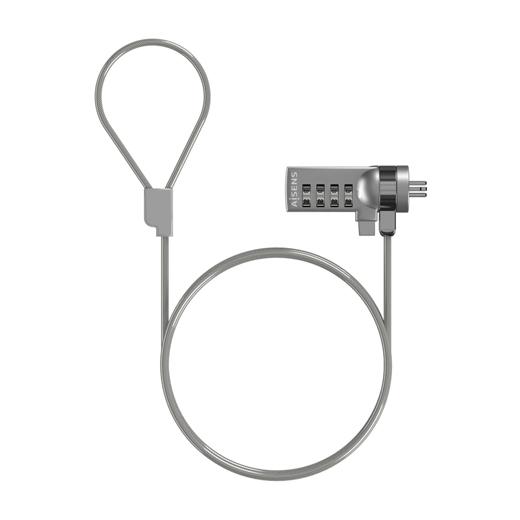AISENS - CABLE DE SEGURIDAD CON CERRADURA DE COMBINACION PARA ORDENADOR, PORTATIL, MONITOR 1,5 M (Ref.ASLK-D40N01-SL)