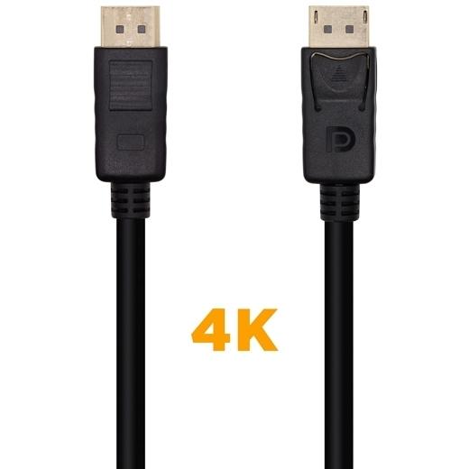 AISENS - CABLE DISPLAYPORT V1.2 4K@60HZ, DP/M-DP/M, NEGRO, 1.0M (Ref.A124-0455)