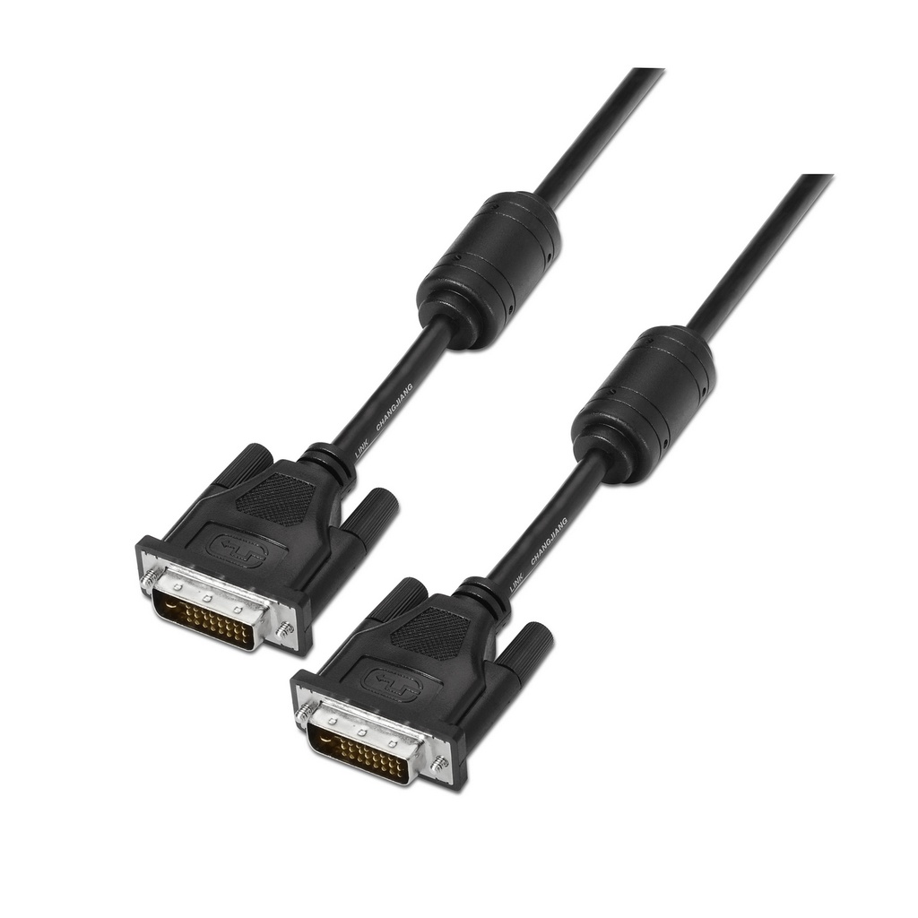 AISENS - CABLE DVI DUAL LINK 24+1 CON FERRITA, M-M, NEGRO, 1.8M (Ref.A117-0089)