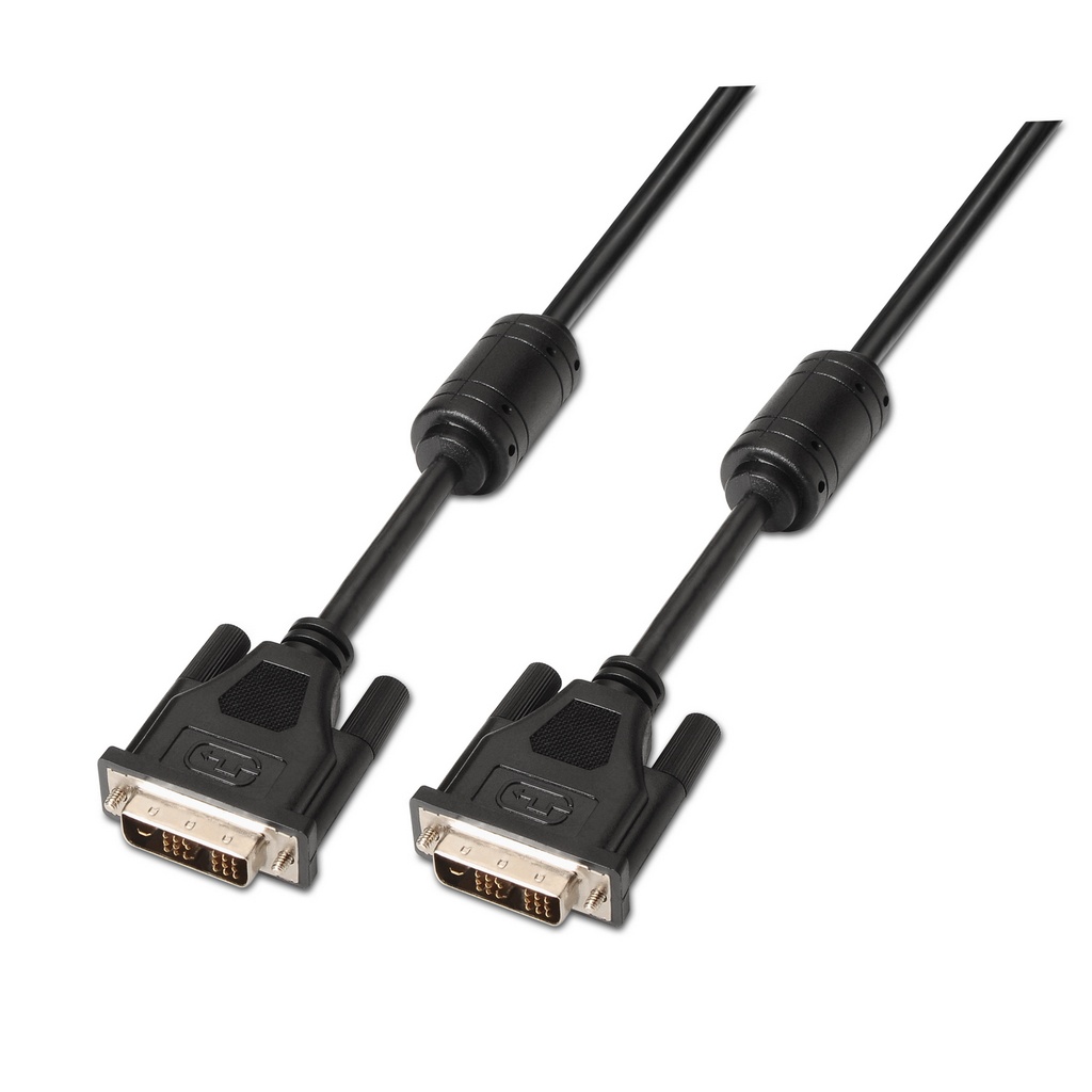 AISENS - CABLE DVI SINGLE LINK 18+1 CON FERRITA, M-M, NEGRO, 5.0M (Ref.A117-0088)