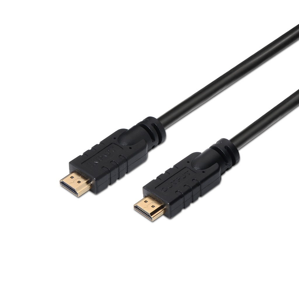 AISENS - CABLE HDMI V2.0 PREMIUM ALTA VELOCIDAD / HEC 4K@60HZ 18GBPS CON REPETIDOR, A/M-A/M, NEGRO, (Ref.A120-0373)