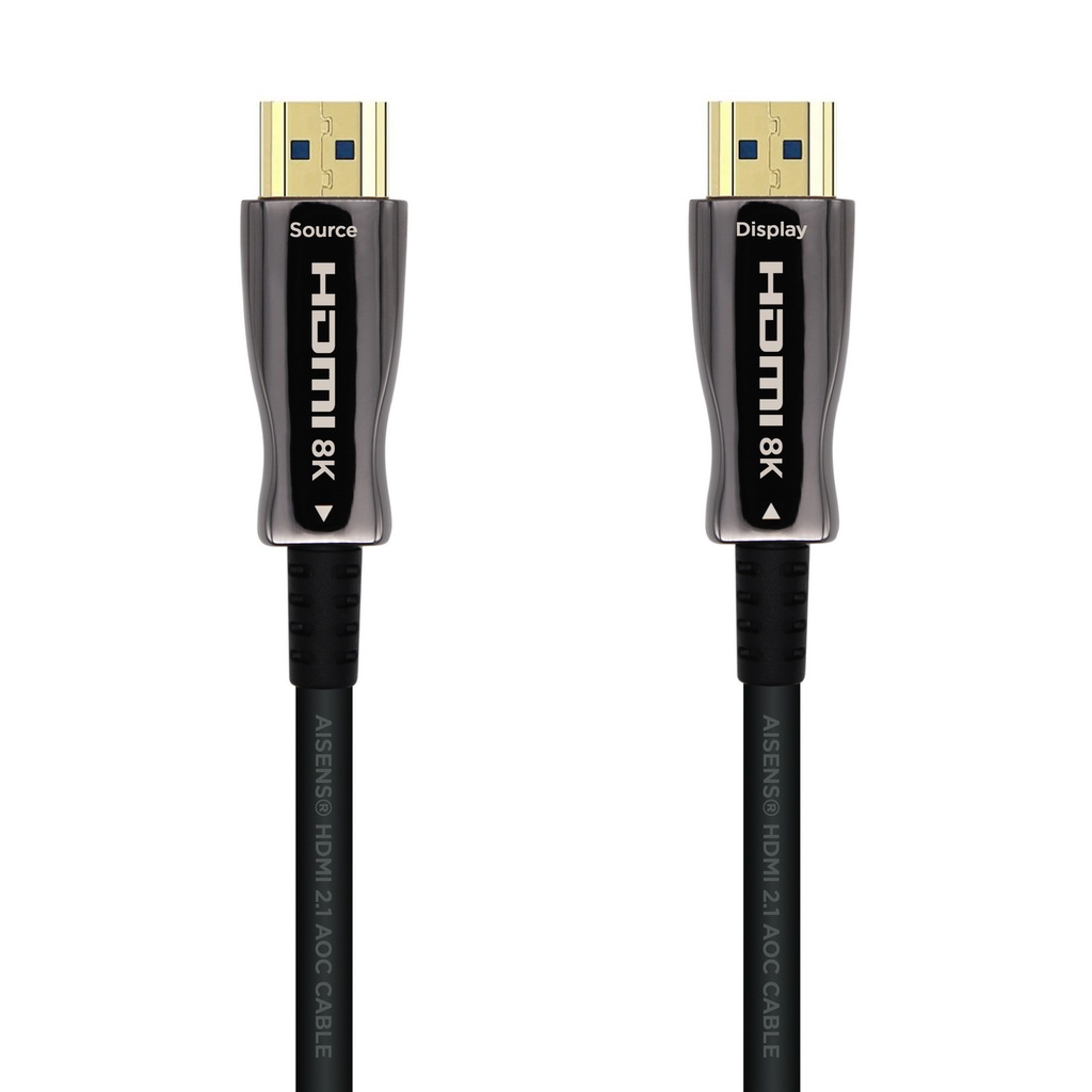 AISENS - CABLE HDMI V2.1 AOC ULTRA ALTA VELOCIDAD / HEC 8K@60HZ 4K@120HZ 4:4:4 48GBPS, A/M-A/M, NEGR (Ref.A153-0523)