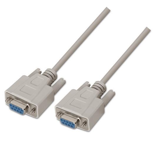 AISENS - CABLE SERIE RS232, DB9/H-DB9/H, BEIGE, 1.8M (Ref.A112-0066)
