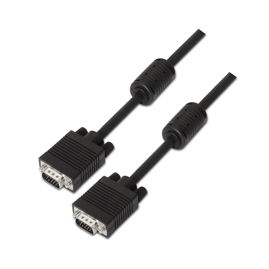 AISENS - CABLE SVGA CON FERRITA, HDB15/M-HDB15/M, NEGRO, 6.0M (Ref.A113-0073)
