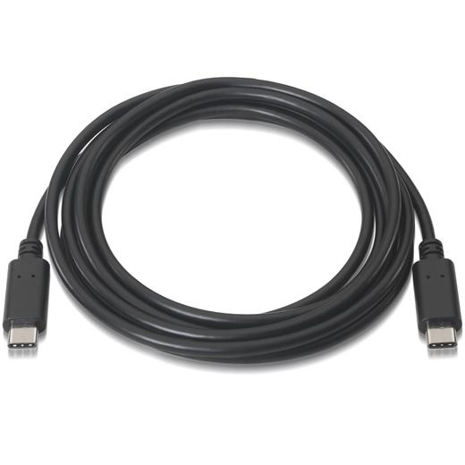 AISENS - CABLE USB 2.0 3A TIPO USB-C/M - USB-C/M NEGRO 1,0M (Ref.A107-0056)