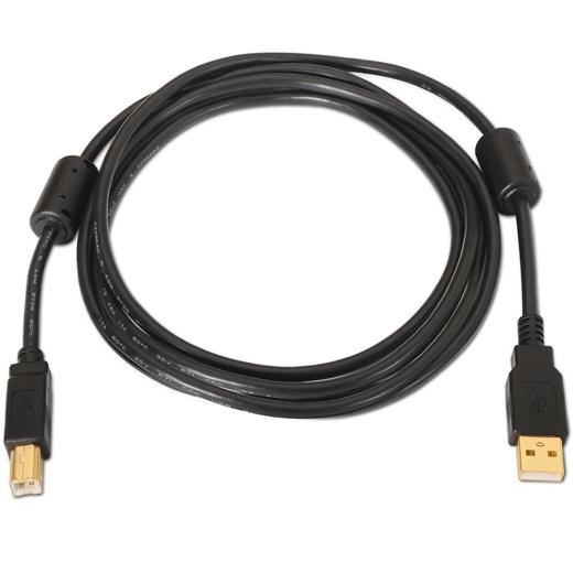 AISENS - CABLE USB 2.0 IMPRESORA ALTA CALIDAD CON FERRITA TIPO A/M - B/M NEGRO 2,0M (Ref.A101-0009)