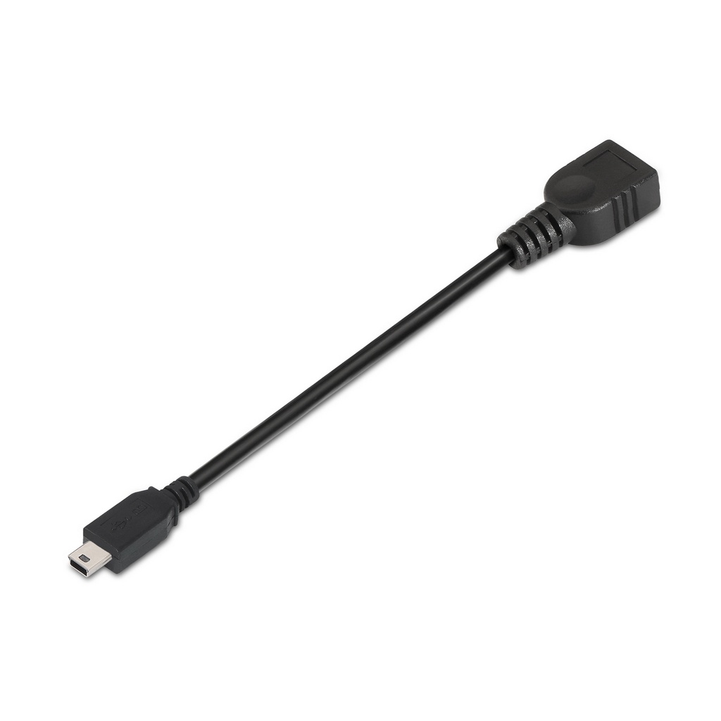 AISENS - CABLE USB 2.0 OTG, TIPO MINI B/M-A/H, NEGRO, 15CM (Ref.A101-0033)